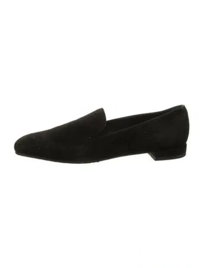 Pre-owned Stuart Weitzman Suede Loafers In Black