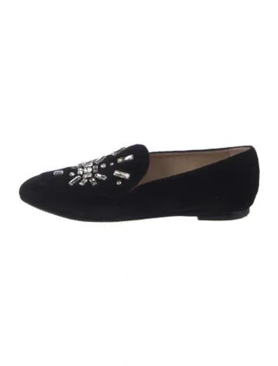 Pre-owned Stuart Weitzman Suede Loafers In Black