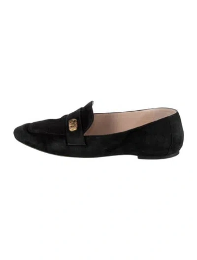 Pre-owned Stuart Weitzman Suede Loafers In Black/blue