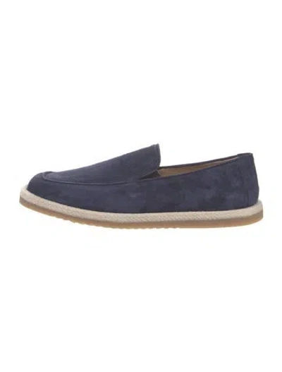 Pre-owned Stuart Weitzman Suede Loafers In Blue