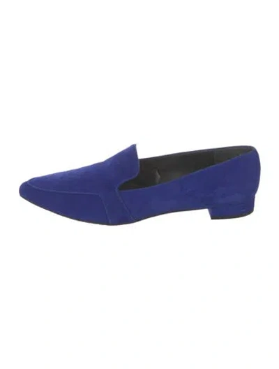 Pre-owned Stuart Weitzman Suede Loafers In Blue