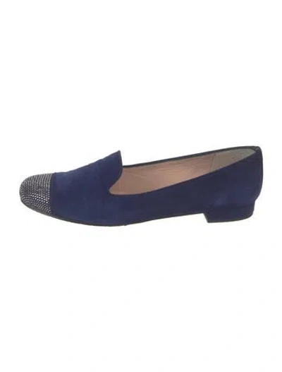 Pre-owned Stuart Weitzman Suede Loafers In Blue