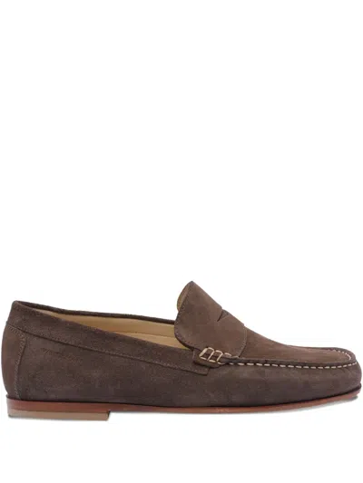 Stuart Weitzman Suede Loafers In Braun