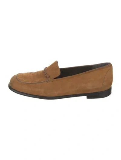 Pre-owned Stuart Weitzman Suede Loafers In Brown