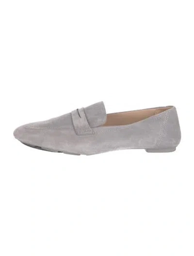 Pre-owned Stuart Weitzman Suede Loafers In Gray