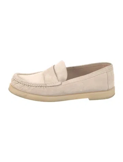 Pre-owned Stuart Weitzman Suede Loafers In Neutral