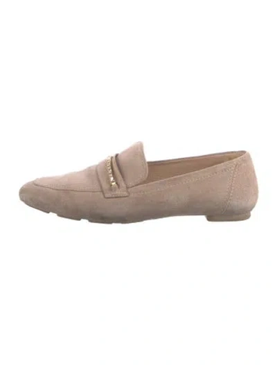 Pre-owned Stuart Weitzman Suede Loafers In Neutral