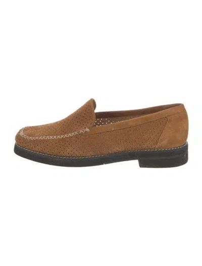 Pre-owned Stuart Weitzman Suede Loafers In Neutral