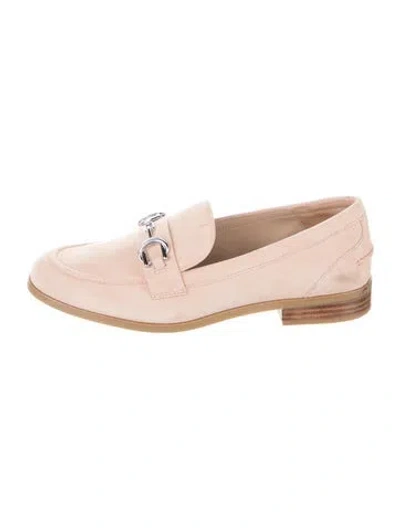 Pre-owned Stuart Weitzman Suede Loafers In Pink