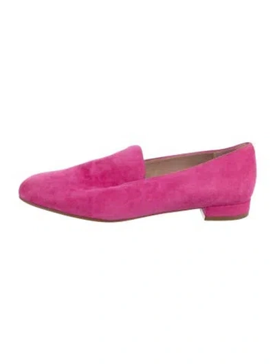 Pre-owned Stuart Weitzman Suede Loafers In Purple