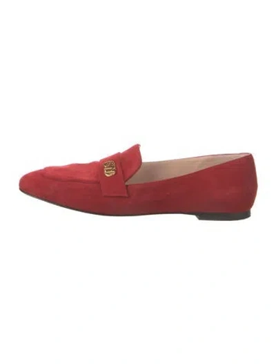 Pre-owned Stuart Weitzman Suede Loafers In Red