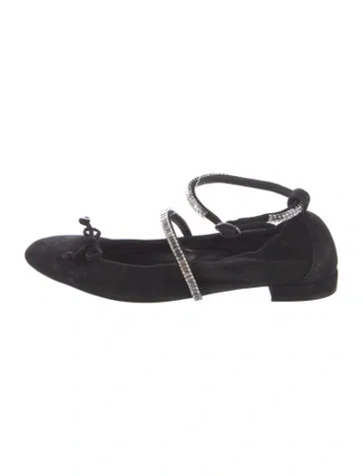 Pre-owned Stuart Weitzman Suede Mary Jane Flats In Multi
