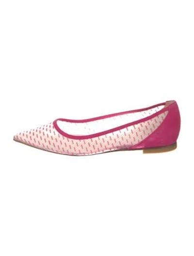 Pre-owned Stuart Weitzman Suede Mesh Accents Ballet Flats In Multi