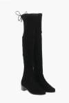 Stuart Weitzman Suede Midland Boots With Rubber Sole In Black