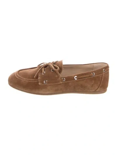 Pre-owned Stuart Weitzman Suede Moccasins In Yellow