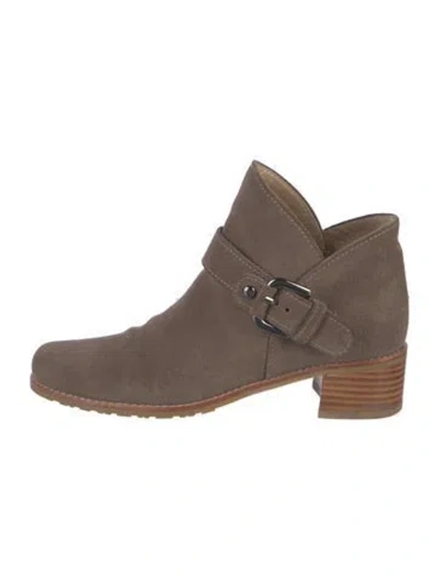 Pre-owned Stuart Weitzman Suede Moto Boots In Brown