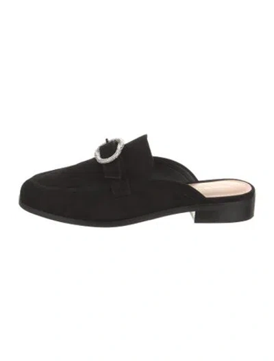 Pre-owned Stuart Weitzman Suede Mules In Black