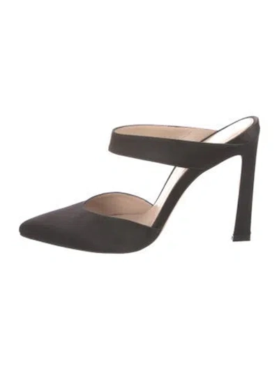 Pre-owned Stuart Weitzman Suede Mules In Black