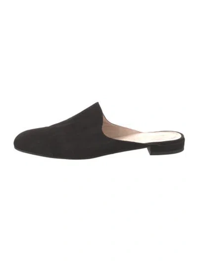 Pre-owned Stuart Weitzman Suede Mules In Black
