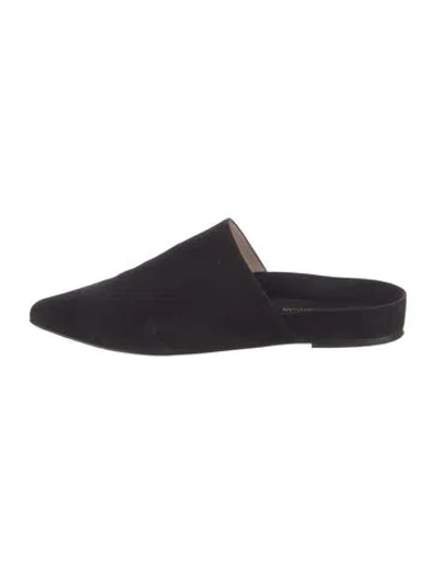 Pre-owned Stuart Weitzman Suede Mules In Black