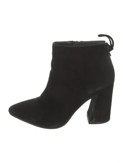 Pre-owned Stuart Weitzman Suede Mules In Black
