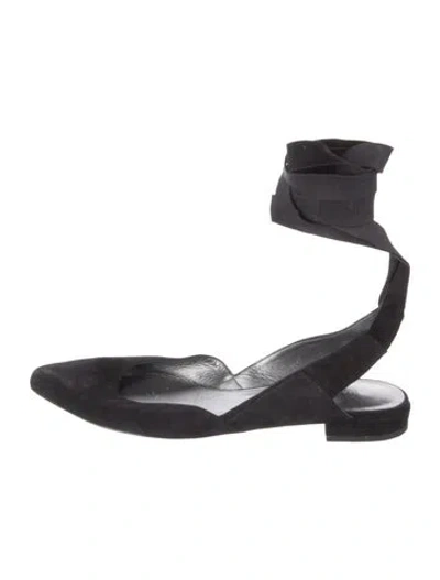 Pre-owned Stuart Weitzman Suede Mules In Black