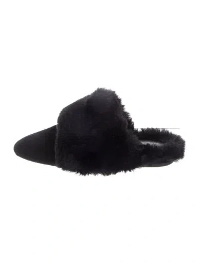 Pre-owned Stuart Weitzman Suede Mules In Black