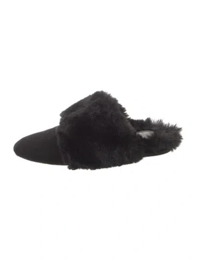 Pre-owned Stuart Weitzman Suede Mules In Black