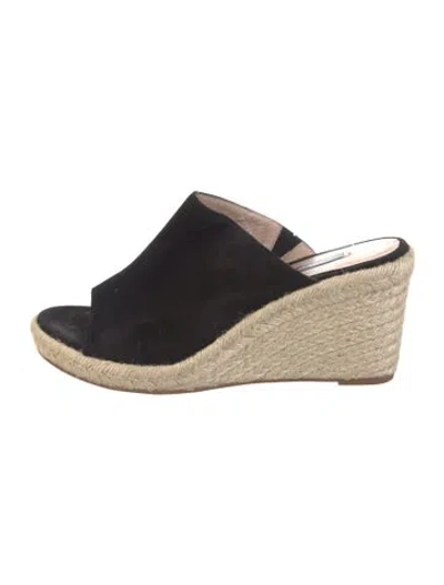 Pre-owned Stuart Weitzman Suede Mules In Black