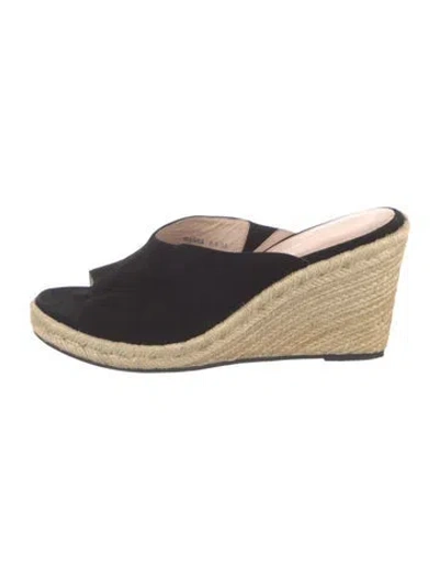 Pre-owned Stuart Weitzman Suede Mules In Black