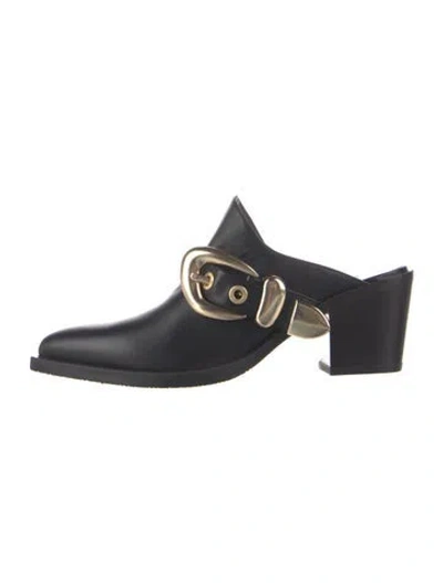 Pre-owned Stuart Weitzman Suede Mules In Black