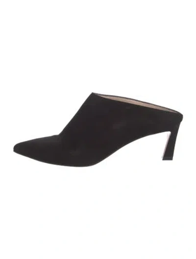 Pre-owned Stuart Weitzman Suede Mules In Black