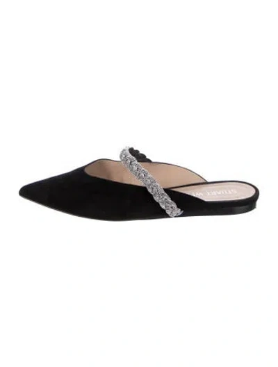 Pre-owned Stuart Weitzman Suede Mules In Black