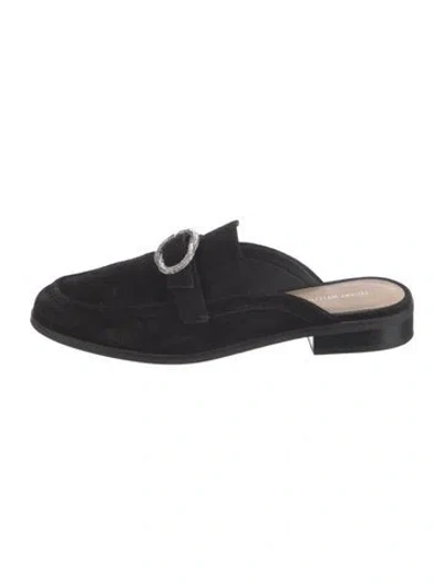 Pre-owned Stuart Weitzman Suede Mules In Black