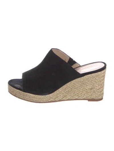 Pre-owned Stuart Weitzman Suede Mules In Black