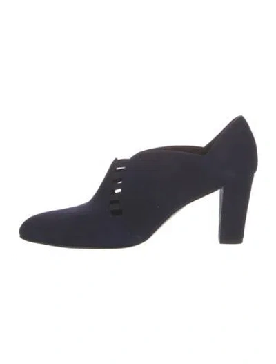 Pre-owned Stuart Weitzman Suede Mules In Blue