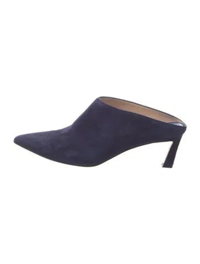Pre-owned Stuart Weitzman Suede Mules In Blue