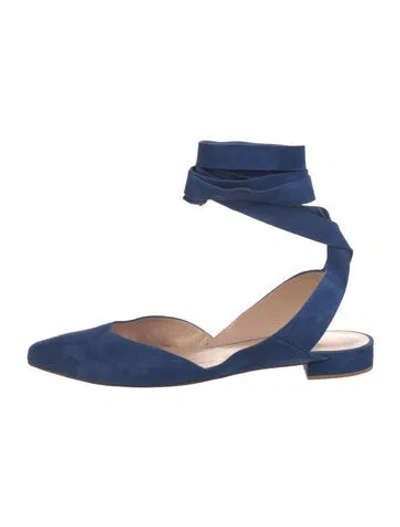 Pre-owned Stuart Weitzman Suede Mules In Blue
