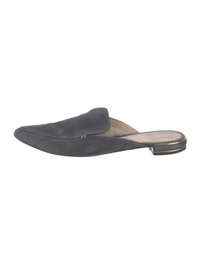 Pre-owned Stuart Weitzman Suede Mules In Blue