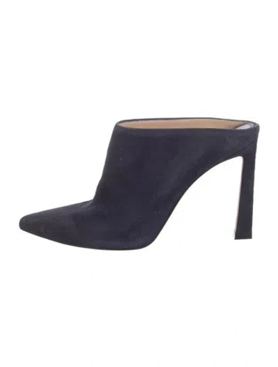 Pre-owned Stuart Weitzman Suede Mules In Blue