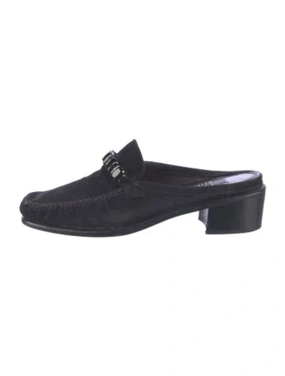 Pre-owned Stuart Weitzman Suede Mules In Blue