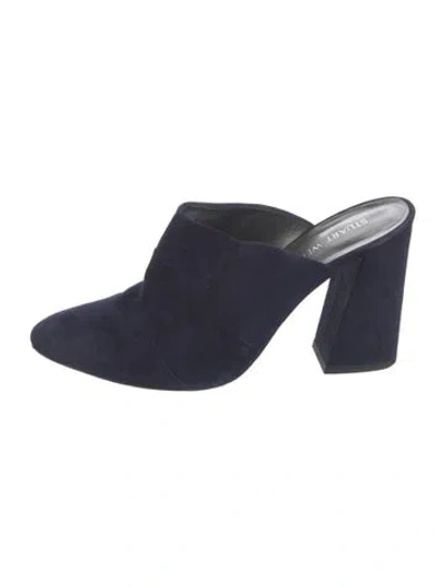 Pre-owned Stuart Weitzman Suede Mules In Blue