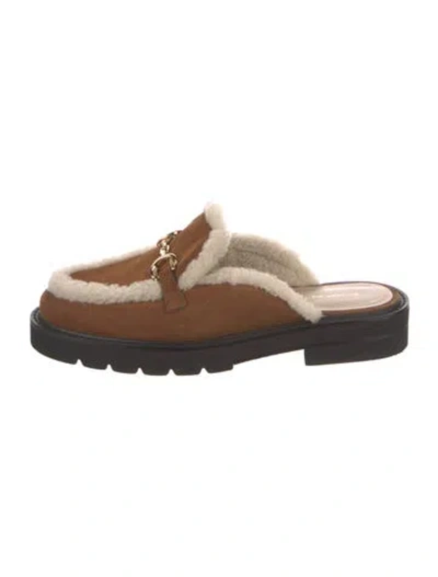 Pre-owned Stuart Weitzman Suede Mules In Brown