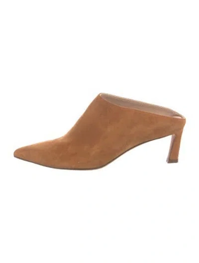 Pre-owned Stuart Weitzman Suede Mules In Brown