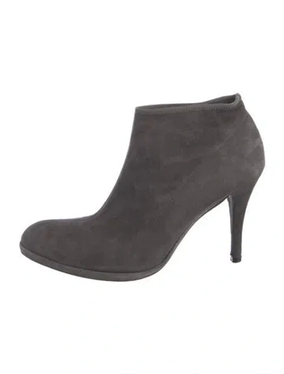 Pre-owned Stuart Weitzman Suede Mules In Gray