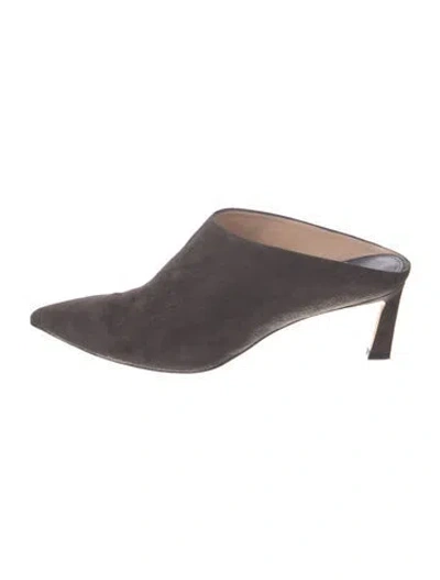 Pre-owned Stuart Weitzman Suede Mules In Gray