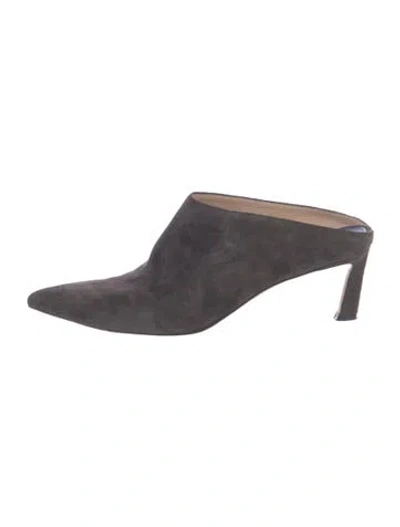 Pre-owned Stuart Weitzman Suede Mules In Gray