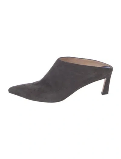 Pre-owned Stuart Weitzman Suede Mules In Grey