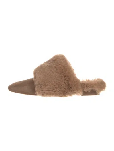 Pre-owned Stuart Weitzman Suede Mules In Neutral