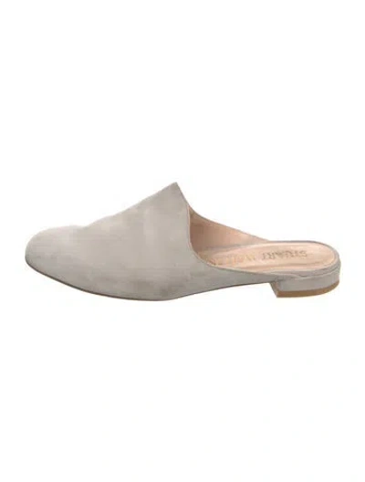 Pre-owned Stuart Weitzman Suede Mules In Neutral